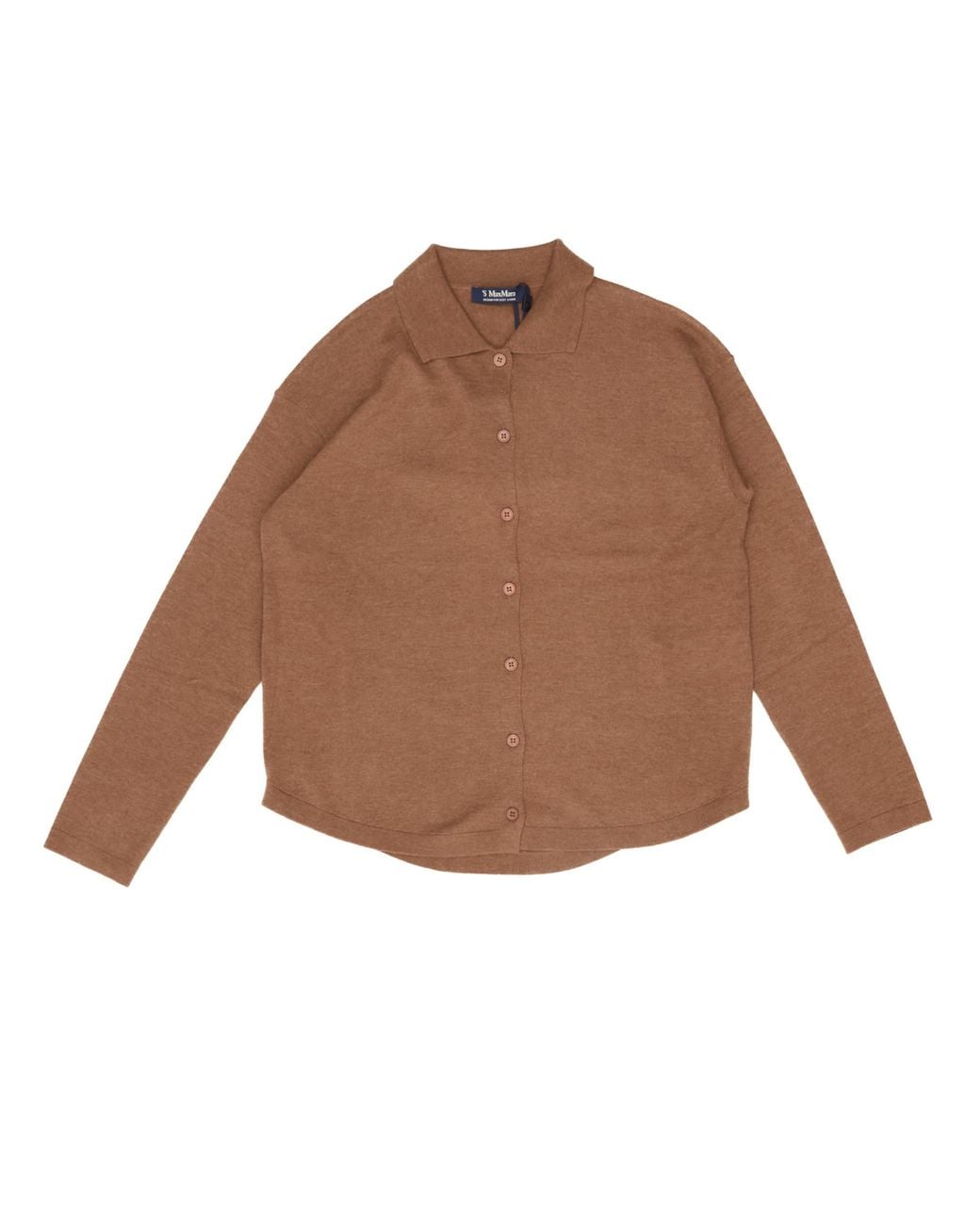 Max Mara Brown Collared Button-Up Cardigan