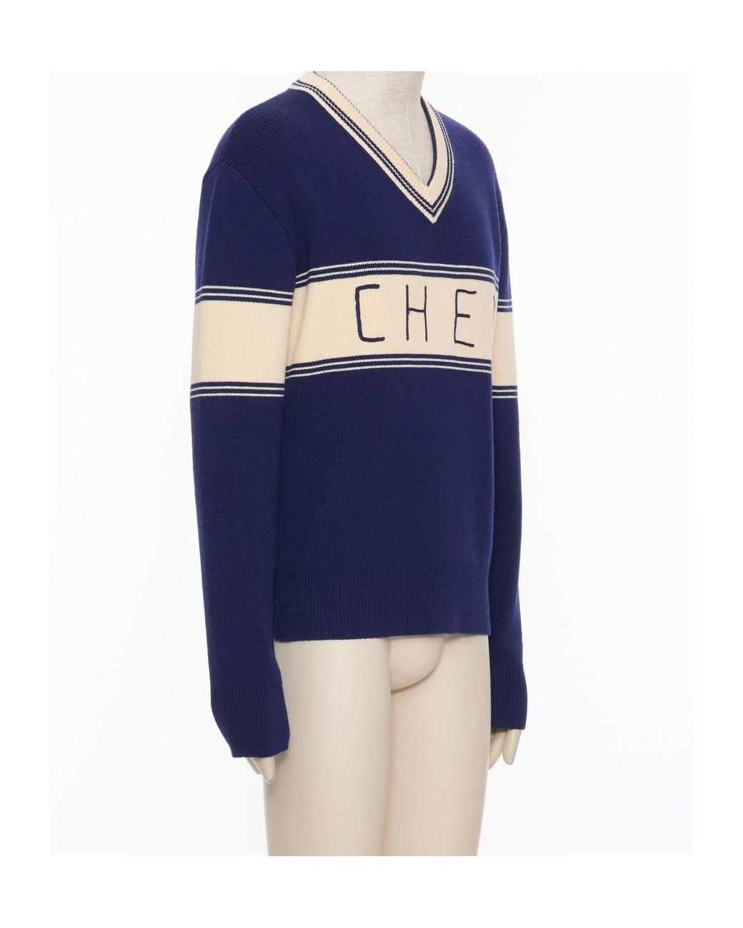 Valentino Blue Chez V-Neck Jumper for men