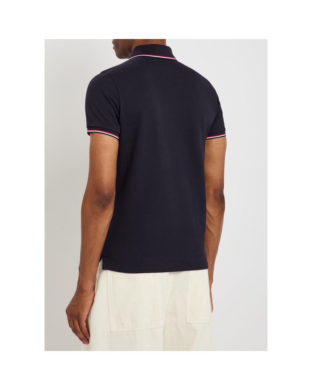 Moncler Blue Short-Sleeved Polo Shirt for men