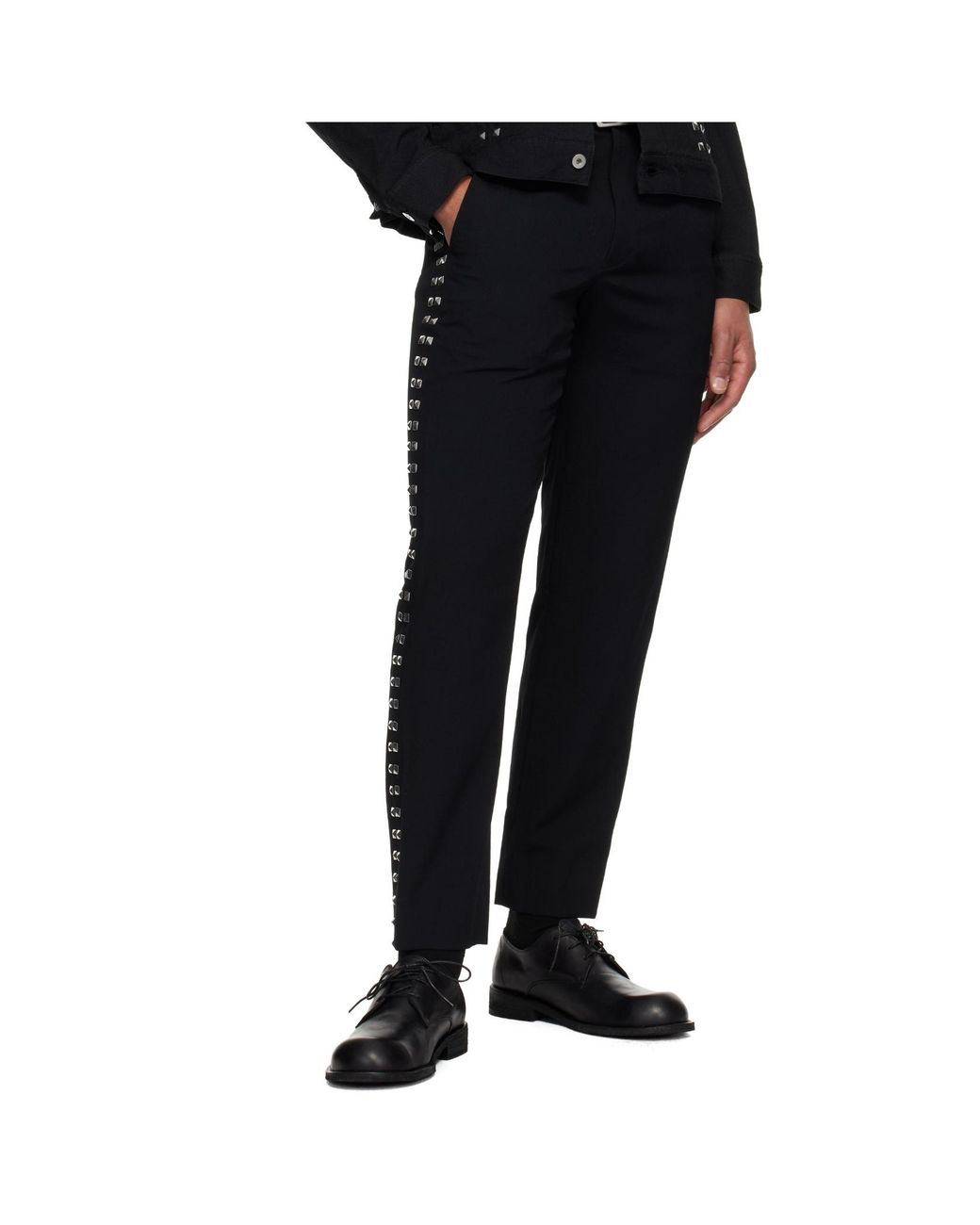 Comme des Garçons Black Studded Casual Trousers for men