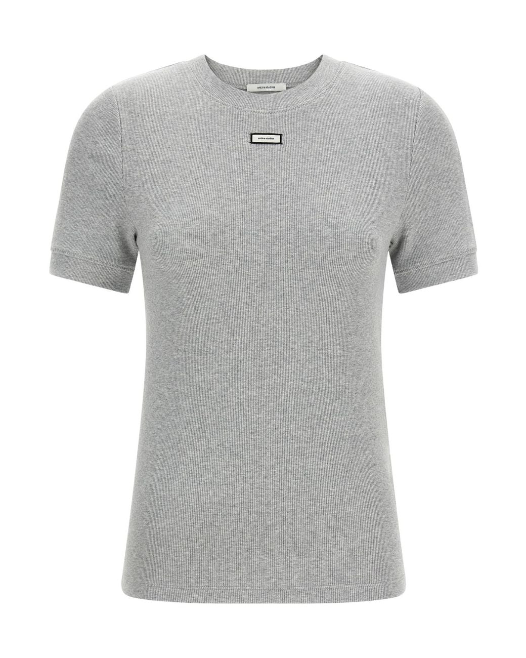 Entire studios Gray Logo Ribbed T-Shirt