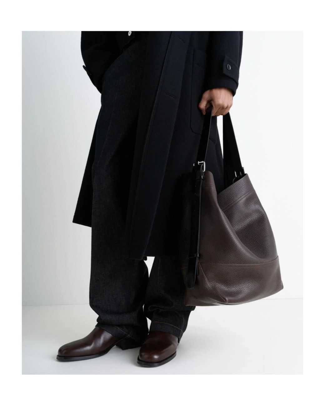 Lemaire Black Belted Top Handle Bag