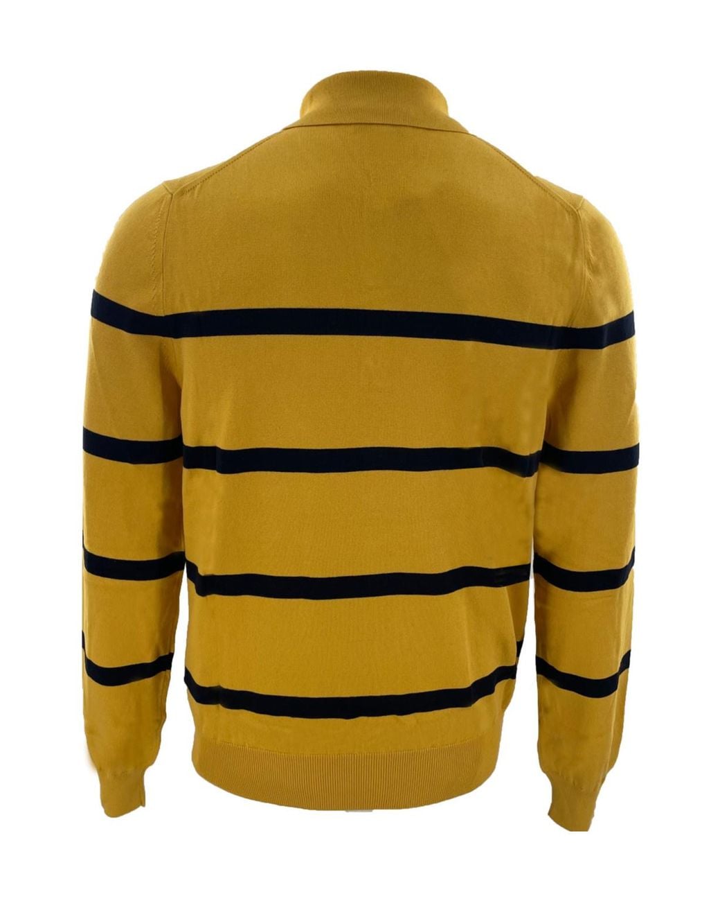 Dunhill Yellow Striped Long-Sleeved Polo Shirt for men