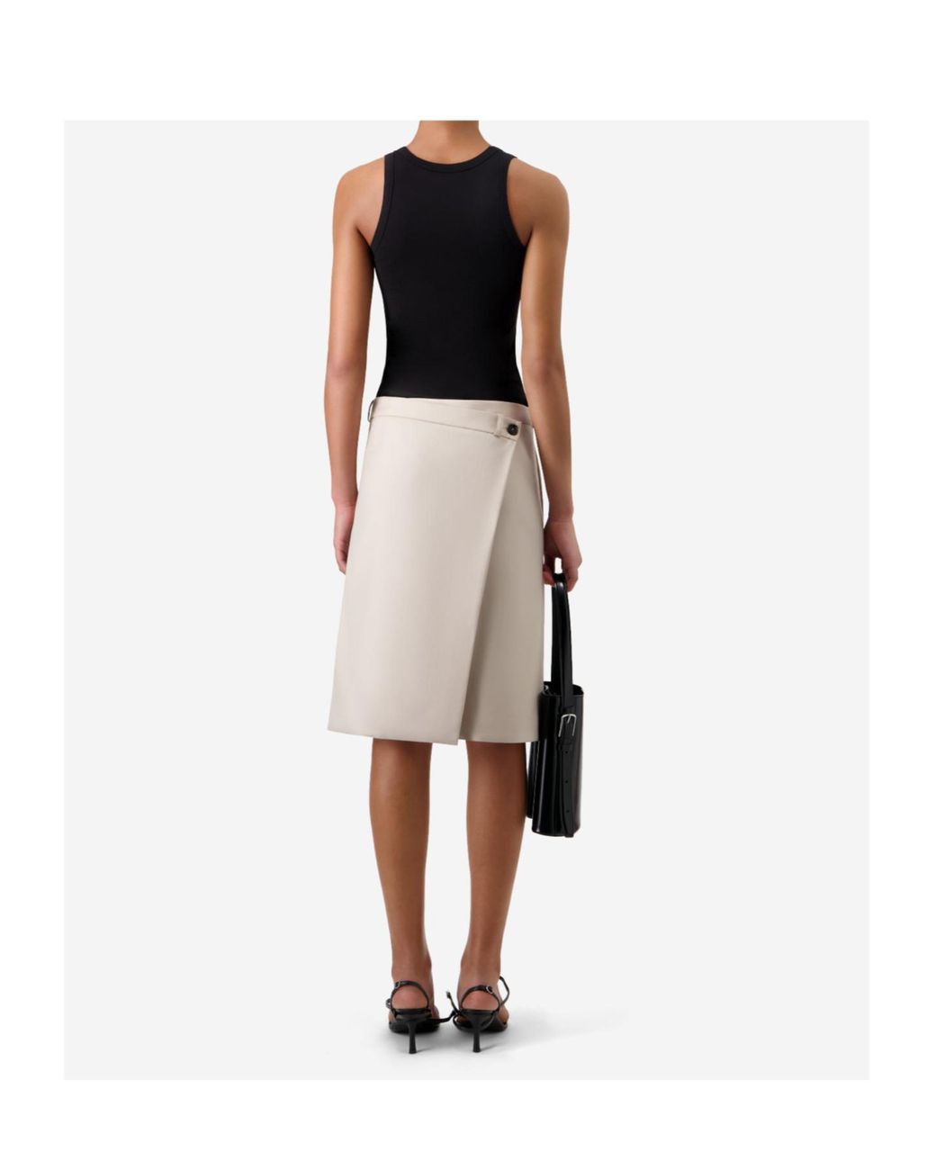 Coperni Natural Button-Detail Circular Midi Skirt