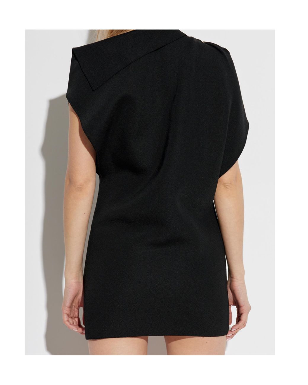 Jacquemus Black La Mini Robe Trapeze Cowl Neck Mini Dress
