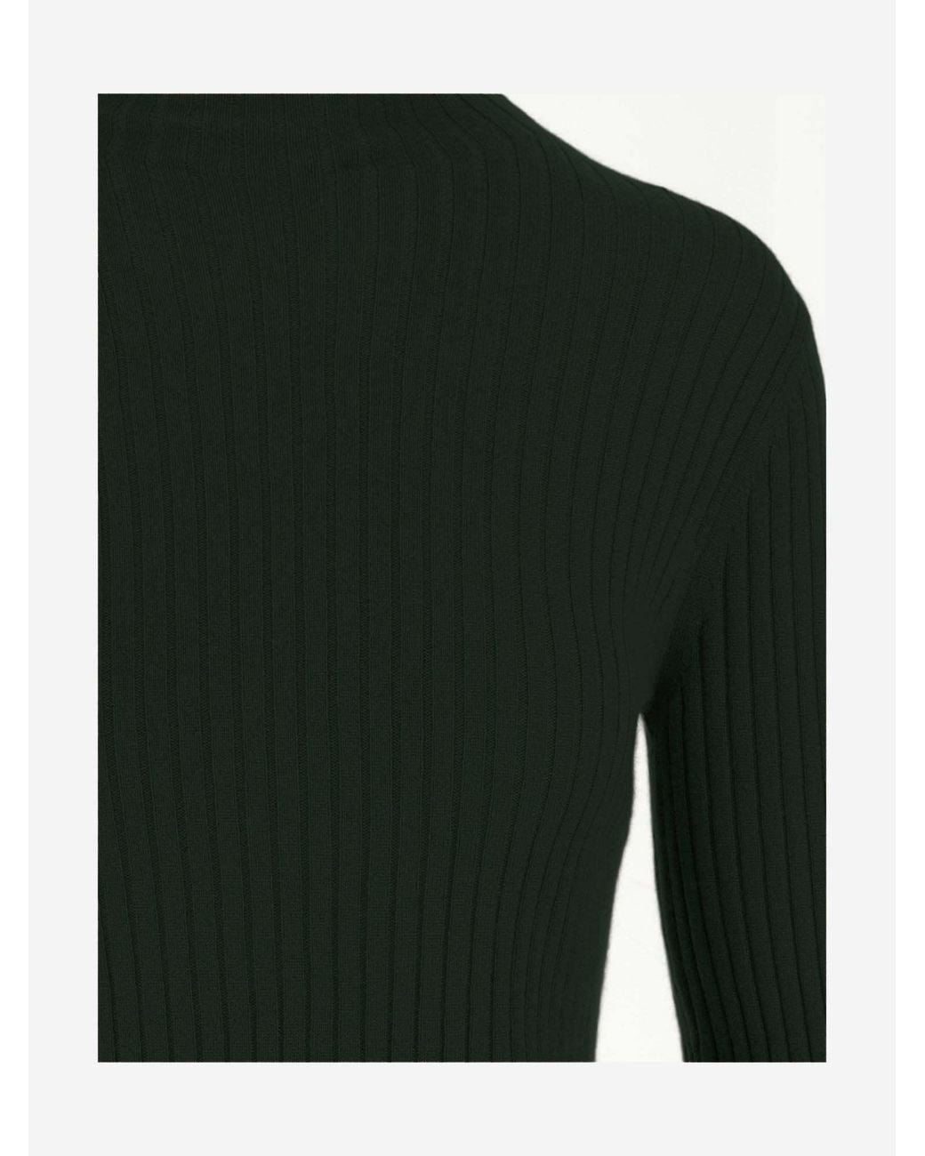 arch4 Green Ribbed Cashmere Turtleneck Knitted Sweater
