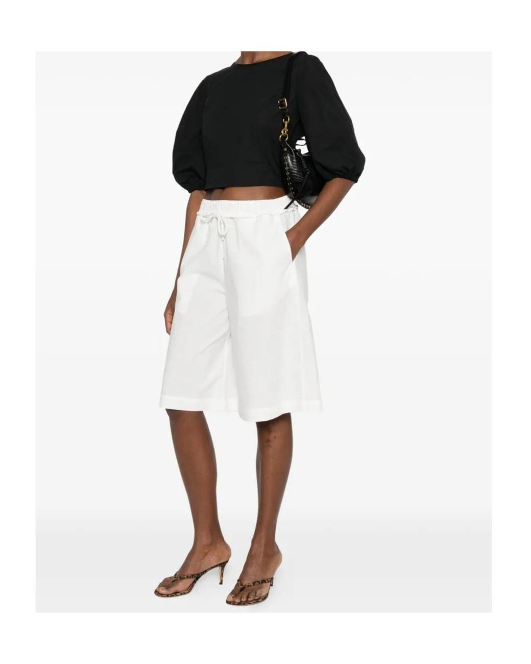 Pinko White Alcamo Elasticated Shorts