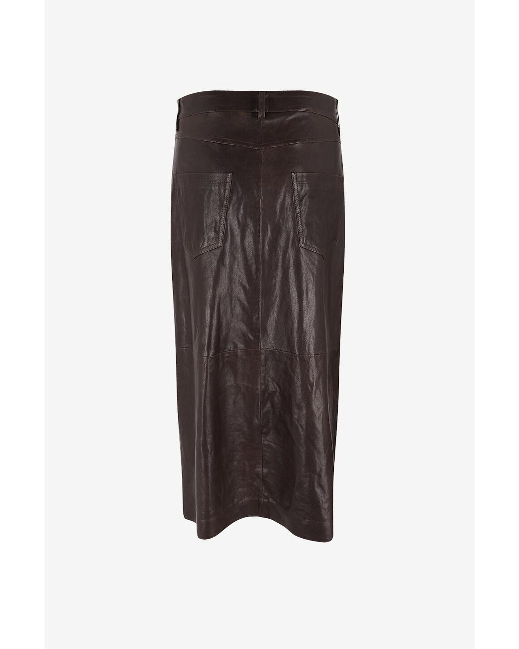 Brunello Cucinelli Brown Belted Midi Skirt