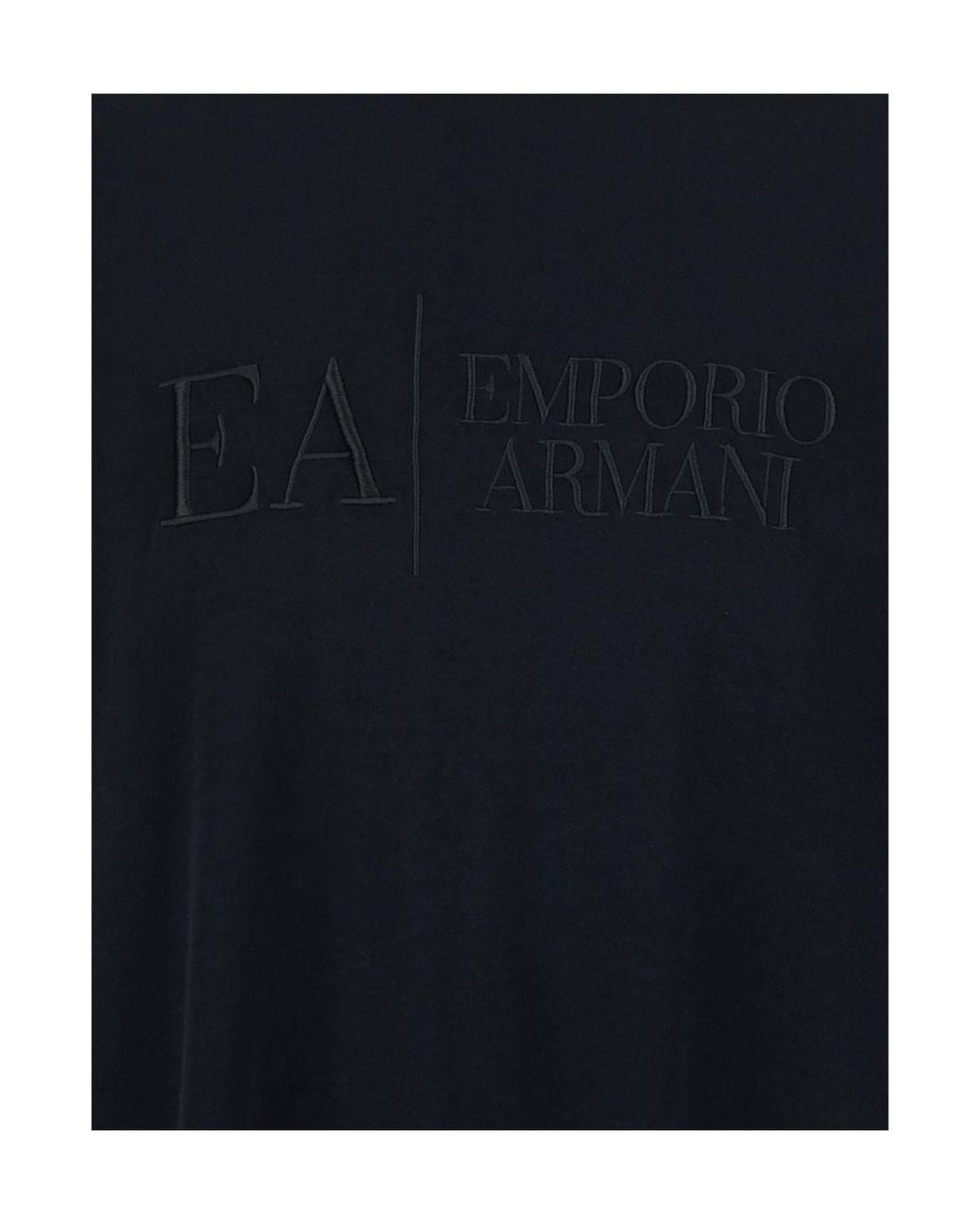 Emporio Armani Black Logo Embroidered Crewneck T-Shirt for men