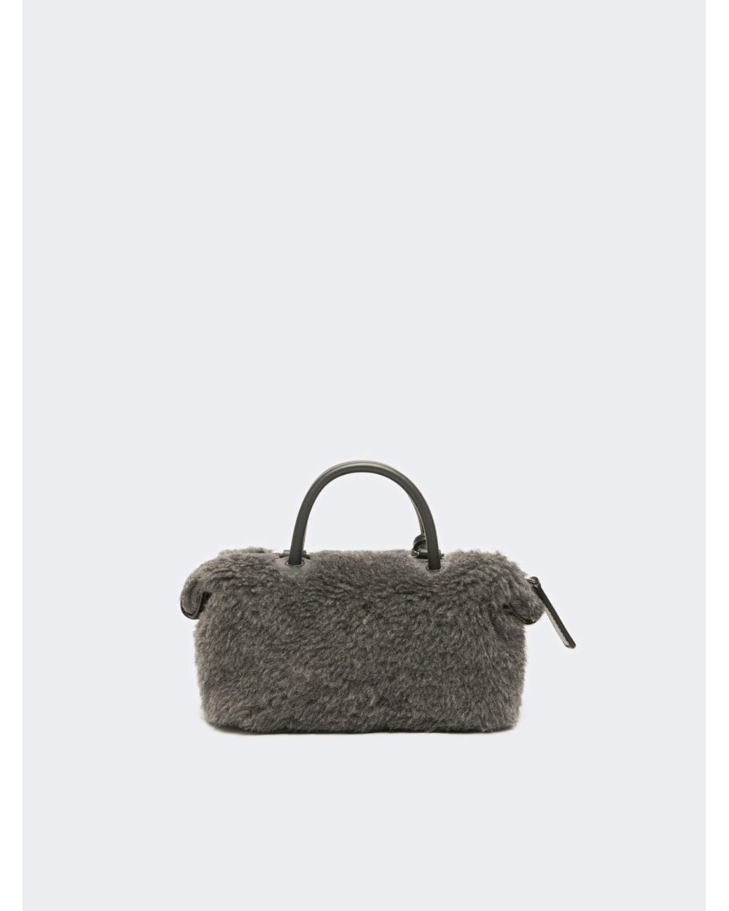 Max Mara Gray Teddy Logo Printed Satchel Bag