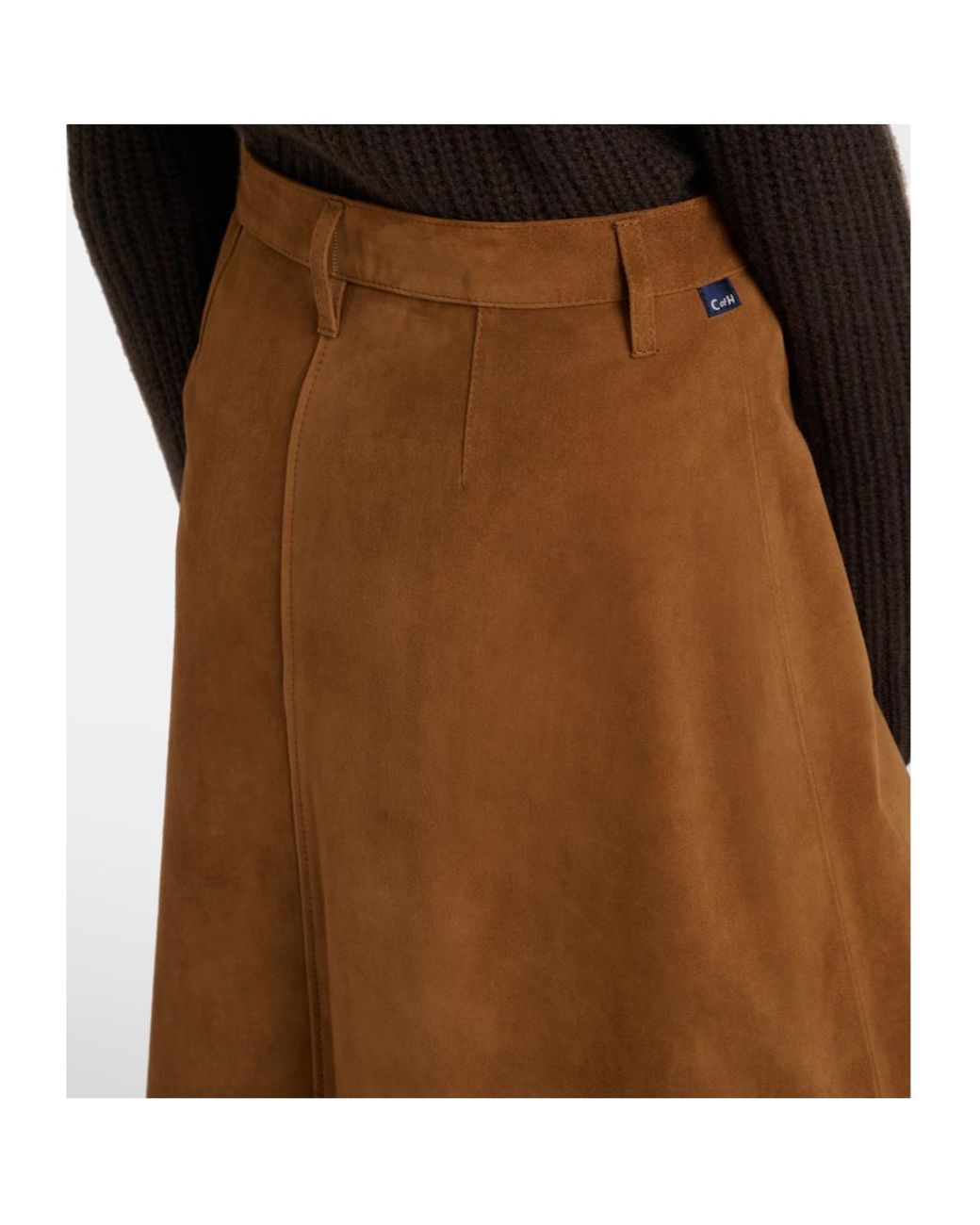 Citizens of Humanity Brown Cassia Suede Midi Skirt