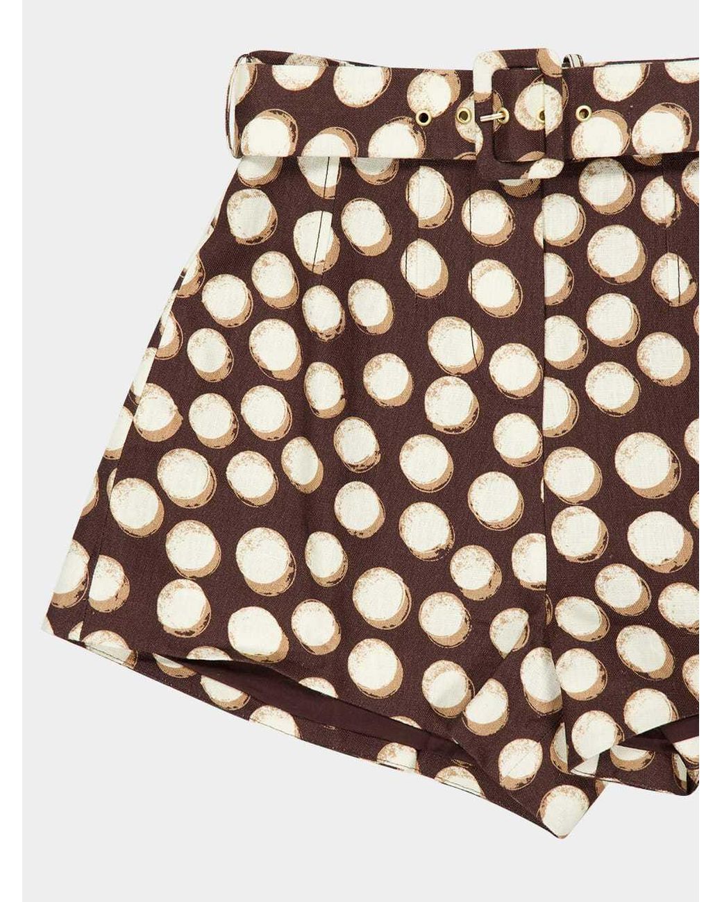 ALÉMAIS Multicolor Paula Belted Polka-Dot Shorts
