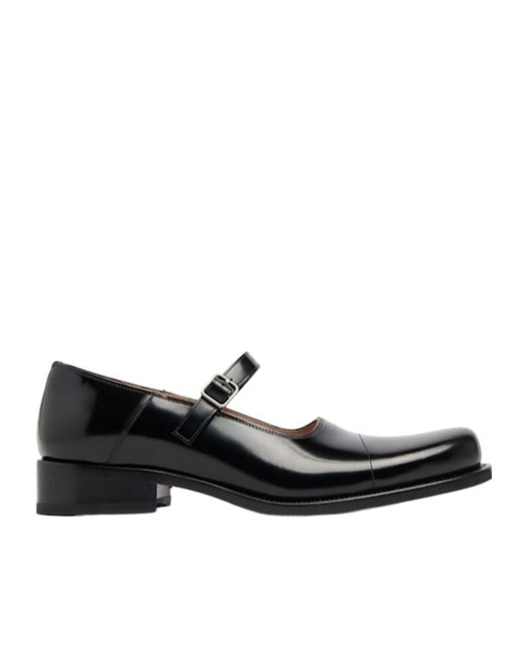 The Row Black Kai Leather Mary Jane Flats