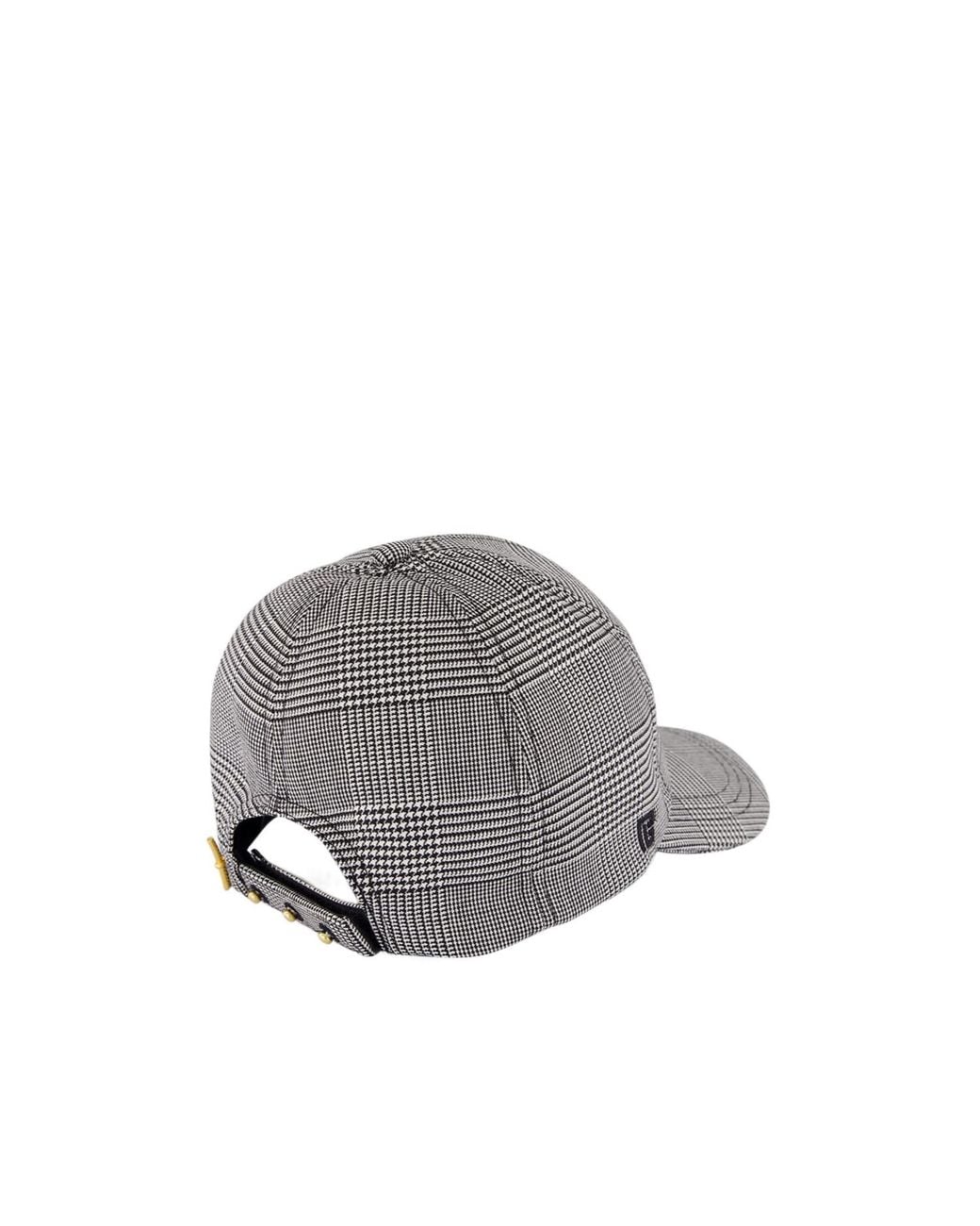 Balmain Gray Checkered Baseball Cap for men