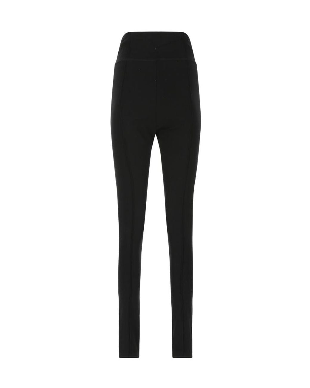 ROTATE BIRGER CHRISTENSEN Black Pleat-Seam Stretch Leggings