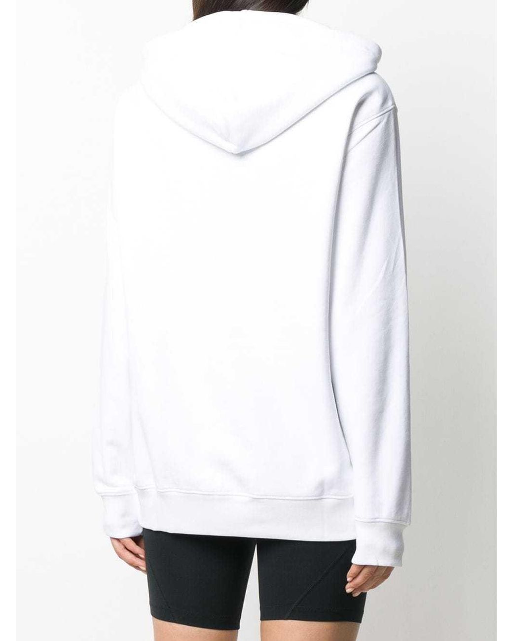 Moschino White Logo Printed Hooded Sweater