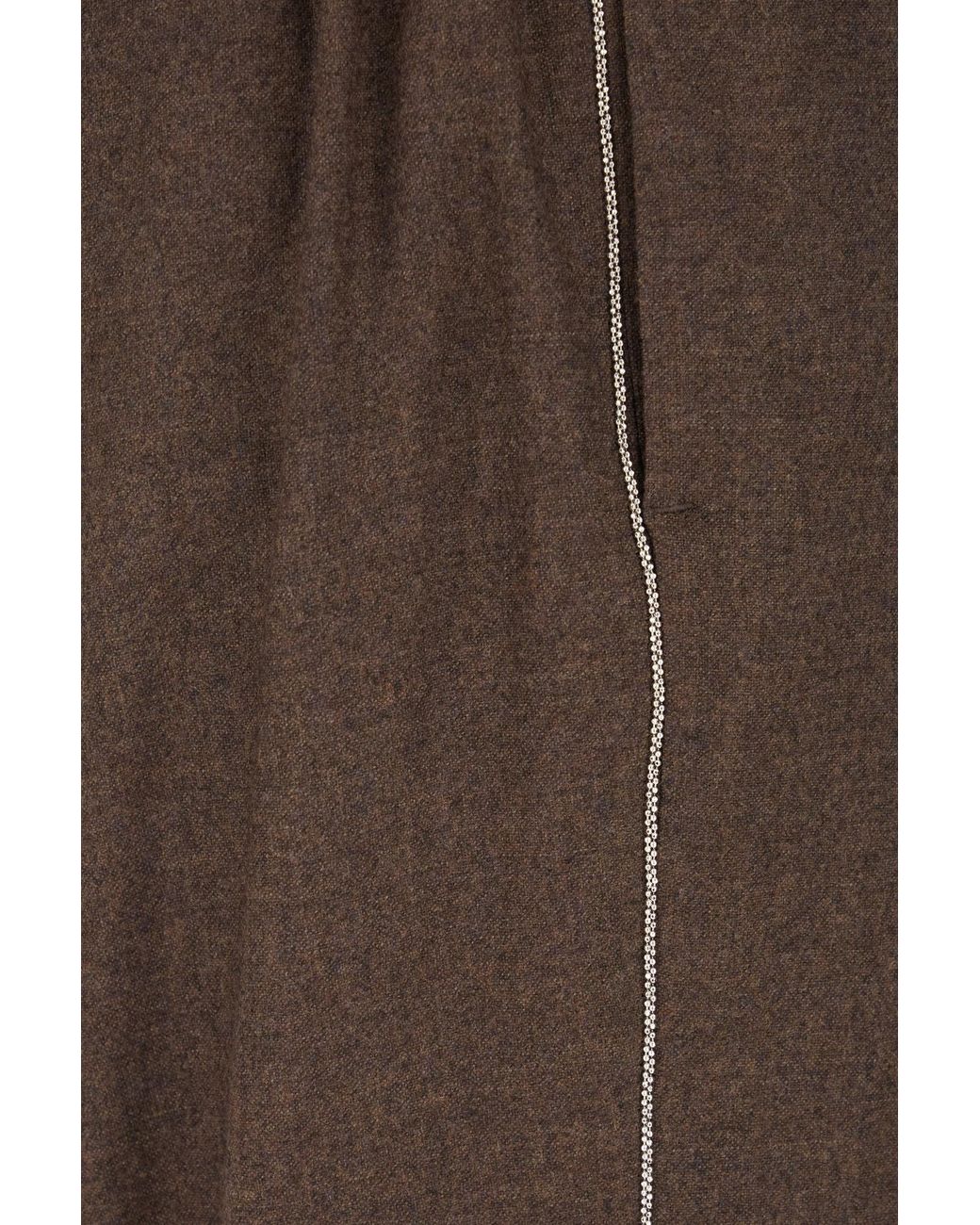 Peserico Brown Bead-Embellished Elasticated Trousers