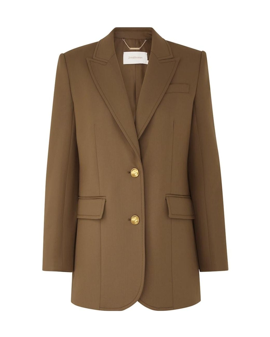 Zimmermann Brown Crush Single Breasted Jacket