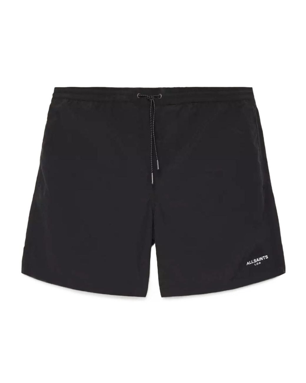AllSaints Black Drawstring Swimming Trunks for men