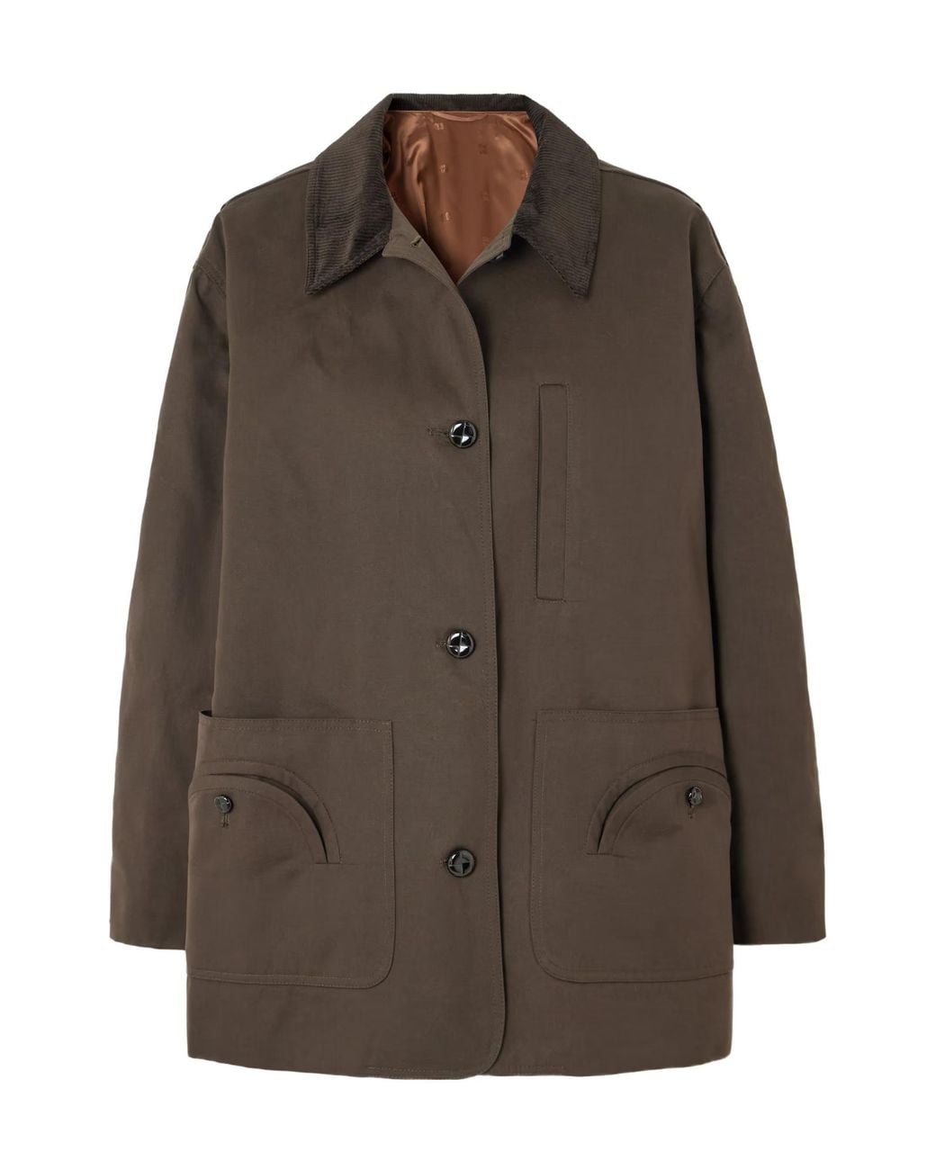 Blazé Milano Brown Corduroy-Collar Coat