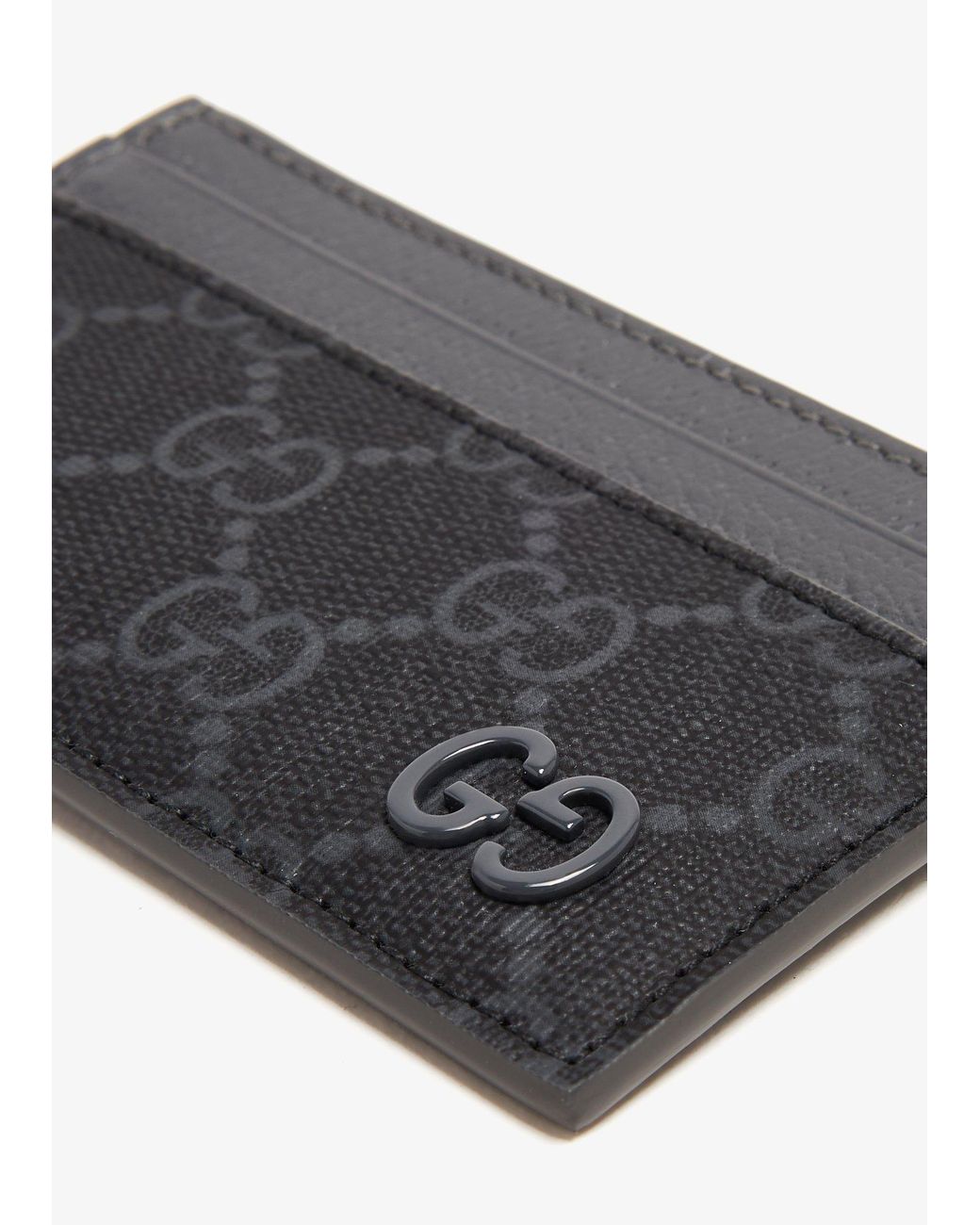 Gucci Gray Gg Supreme Card Holder for men