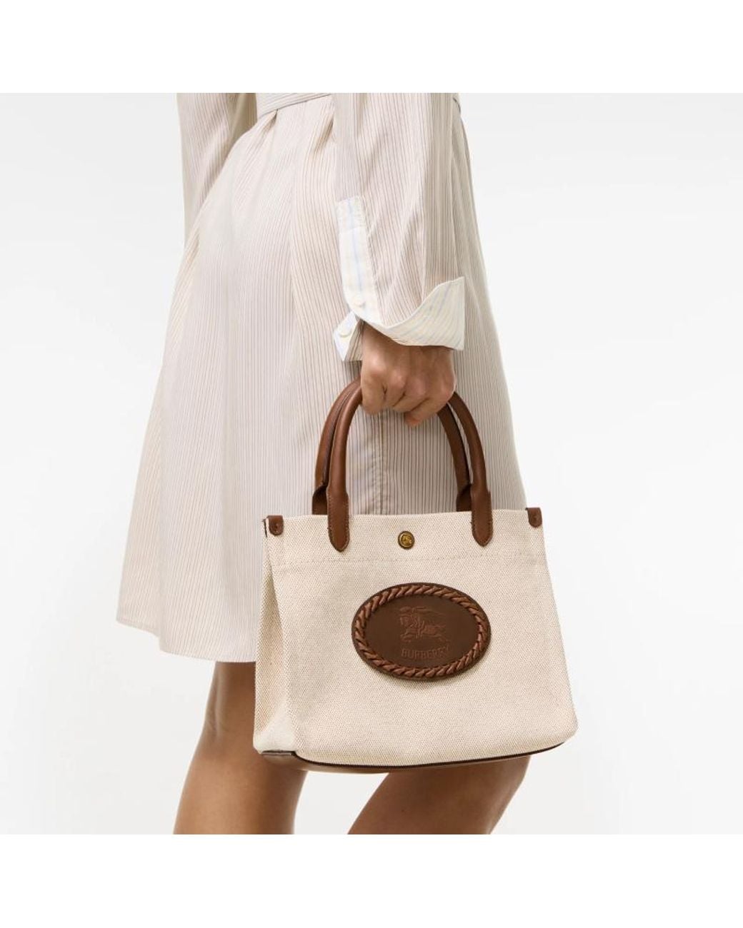 Burberry Natural Mini Clovelly Tote Bag