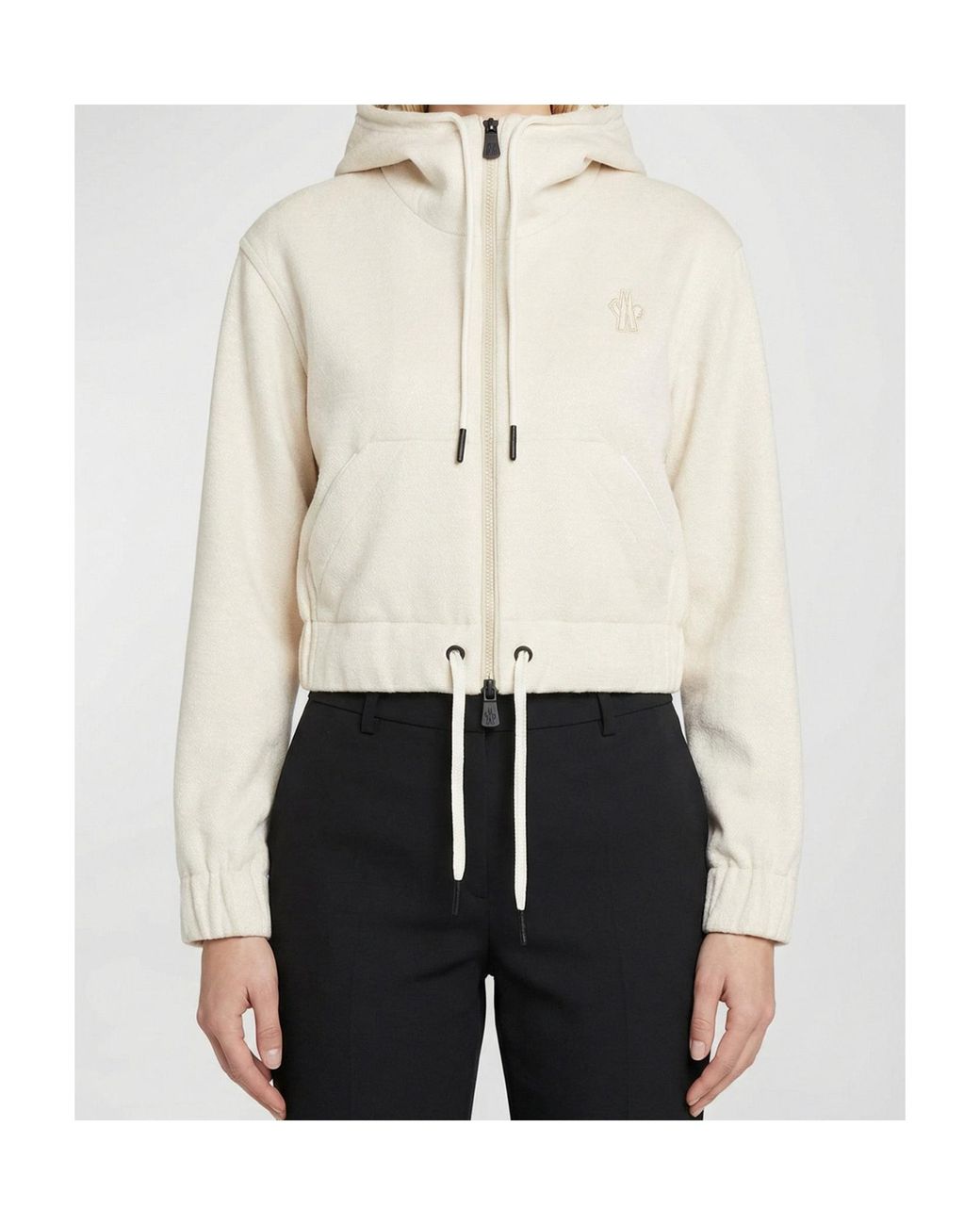 Moncler White Zip-Up Hoodie