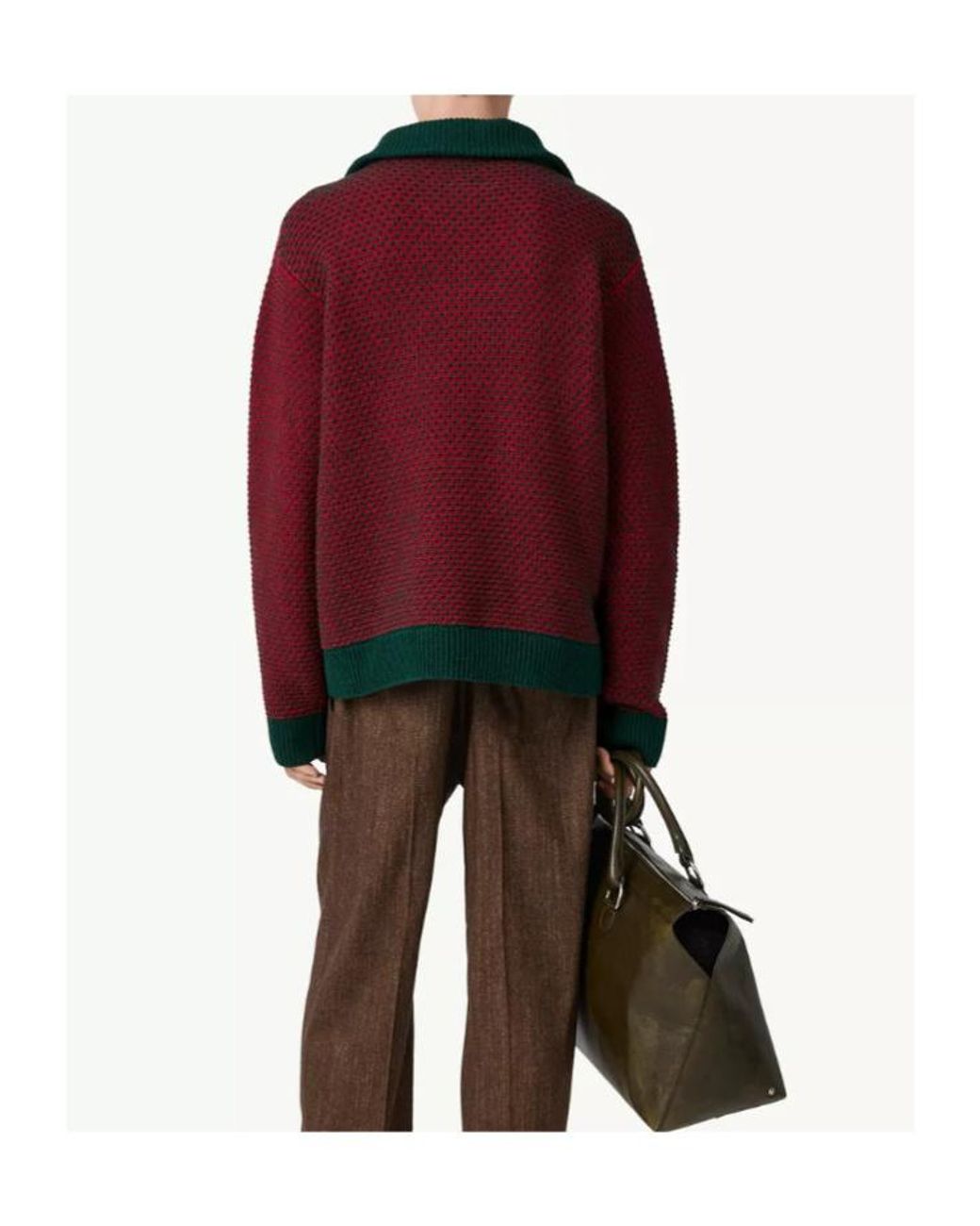 MM6 by Maison Margiela Red Patchwork-Knit Reversible Sweater for men