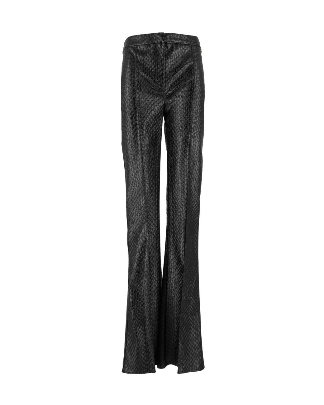 Elisabetta Franchi Black Fish Scale Pattern Flared Trousers