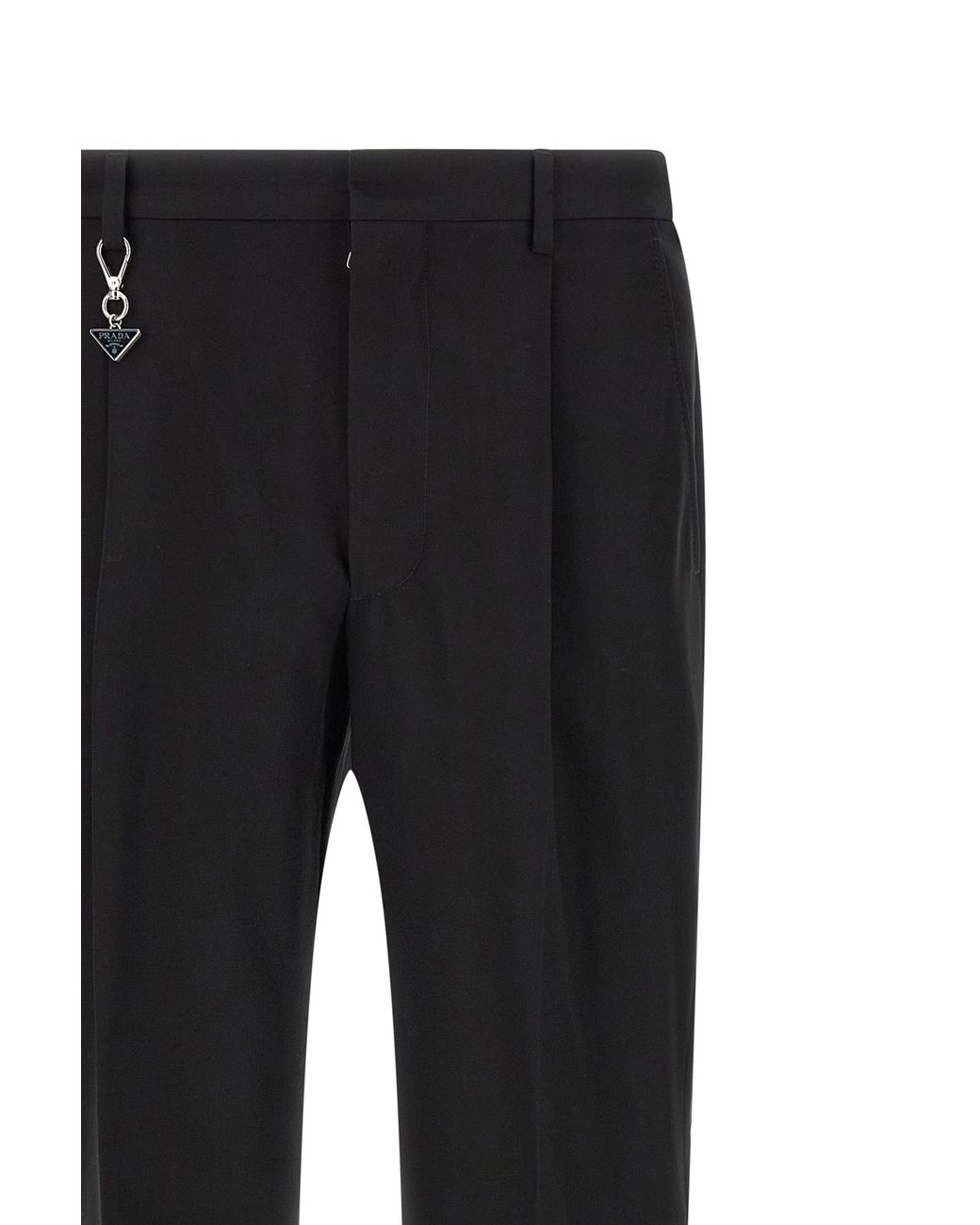 Prada Black Pleat-Detailed Tailored Trousers for men