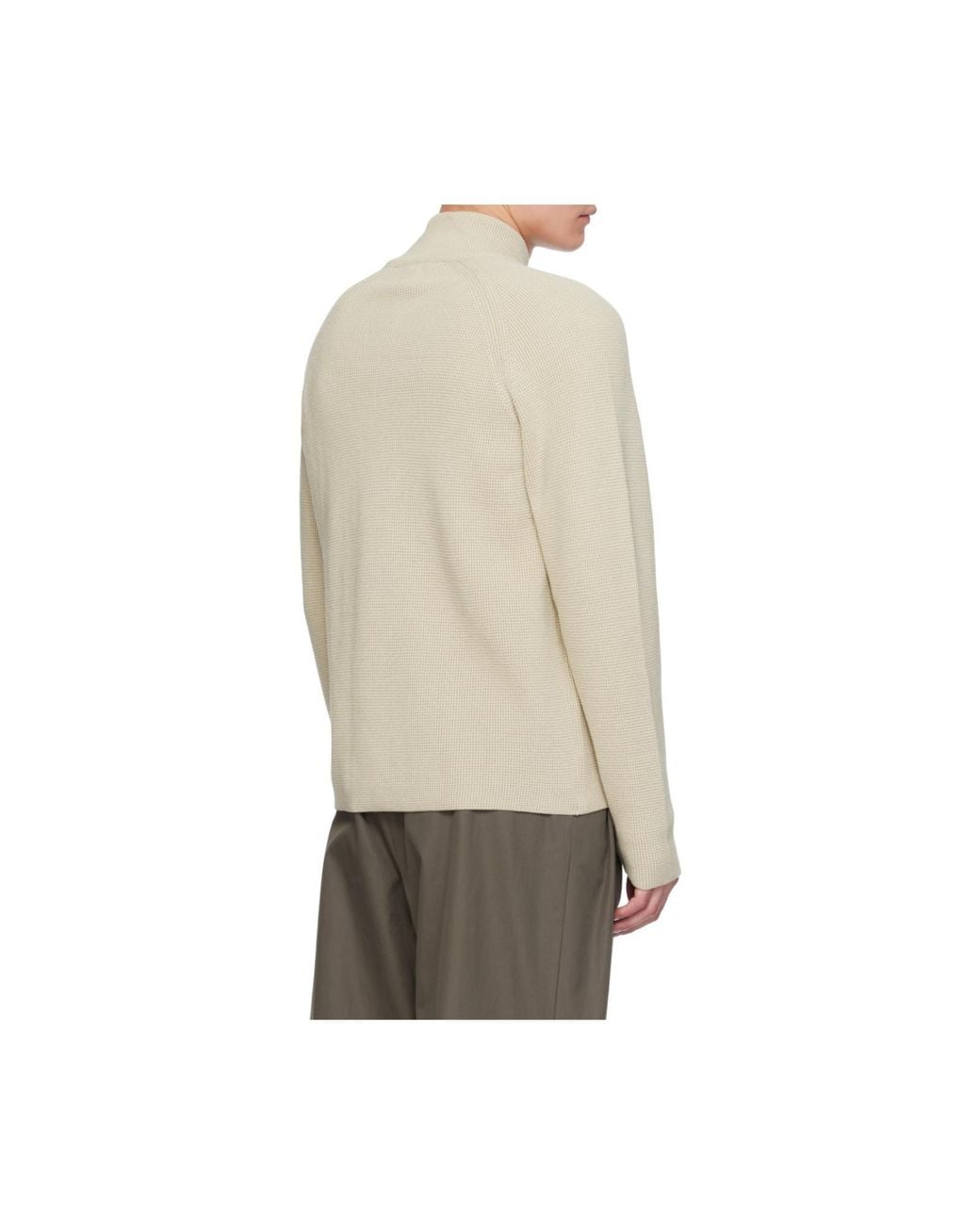 C P Company Natural Zip-Up Lens-Detail Sweater for men
