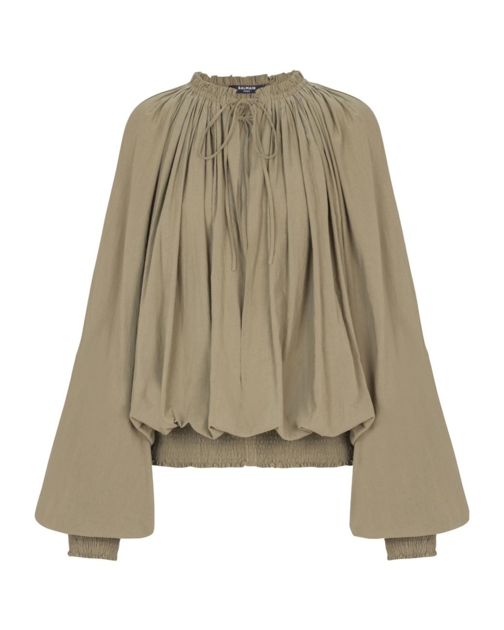 Balmain Natural Cotton Peasant Blouse