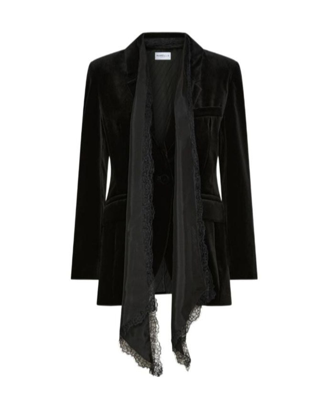 Marella Black Stretch Velvet Blazer