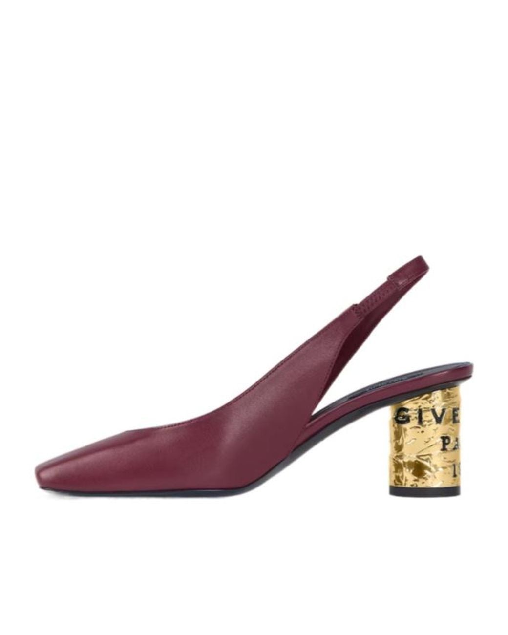 Givenchy Purple Tape Square-Toe Slingback Pumps