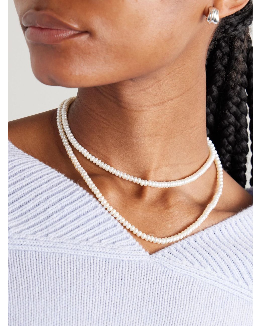Loren Stewart White 14-Karat Pearl Necklace