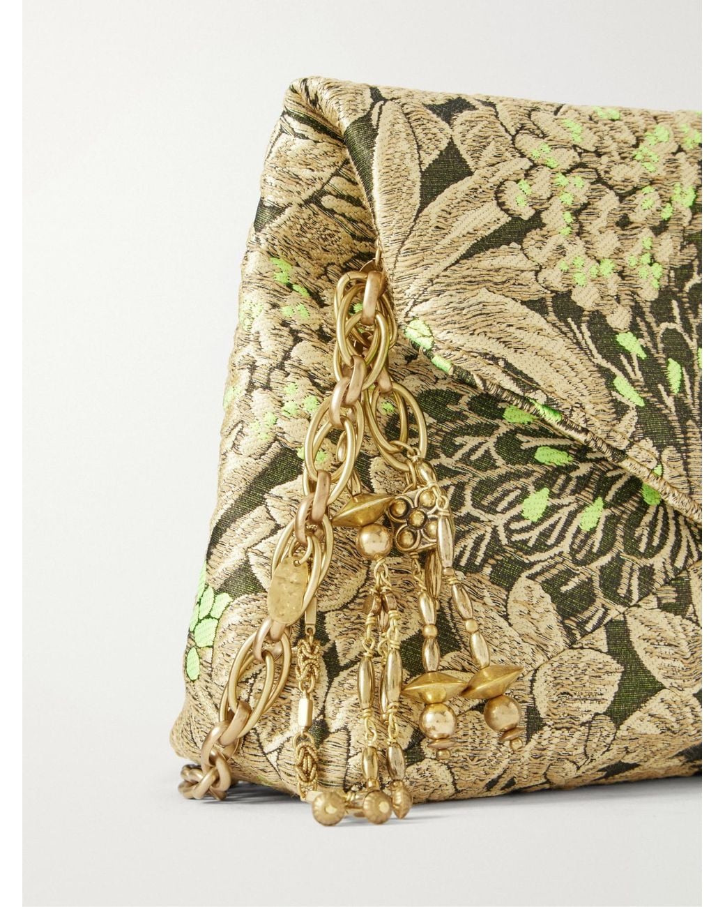 Dries Van Noten Natural Floral-Jacquard Shoulder Bag