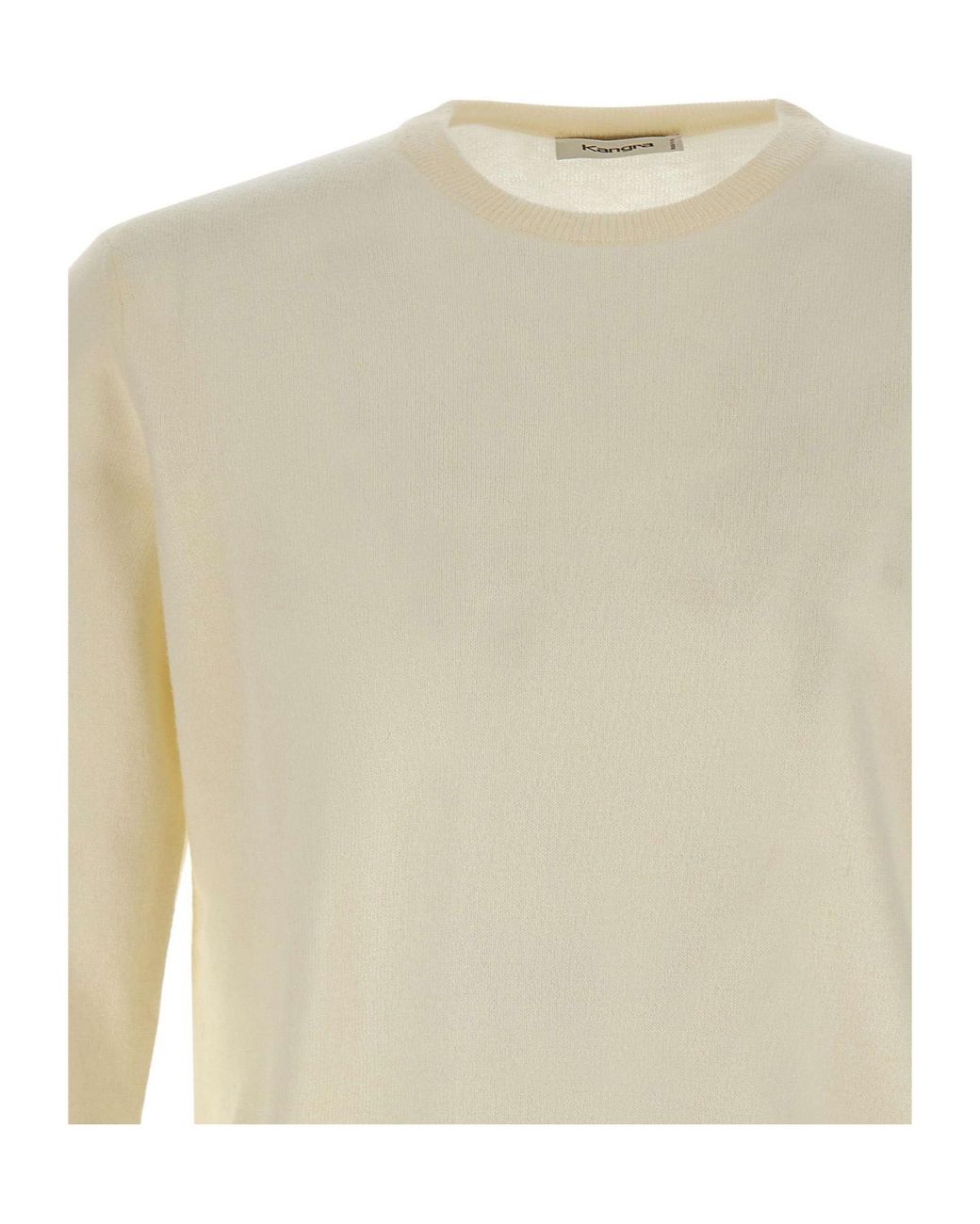 Kangra Cashmere White Kangra Crewneck Knitted Jumper for men