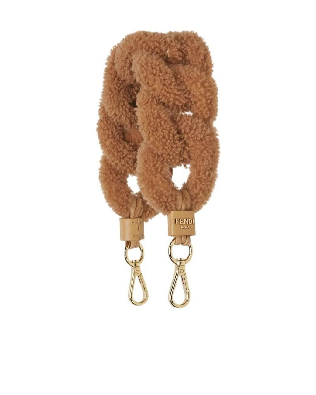 Fendi Brown Sheepskin Shoulder Strap