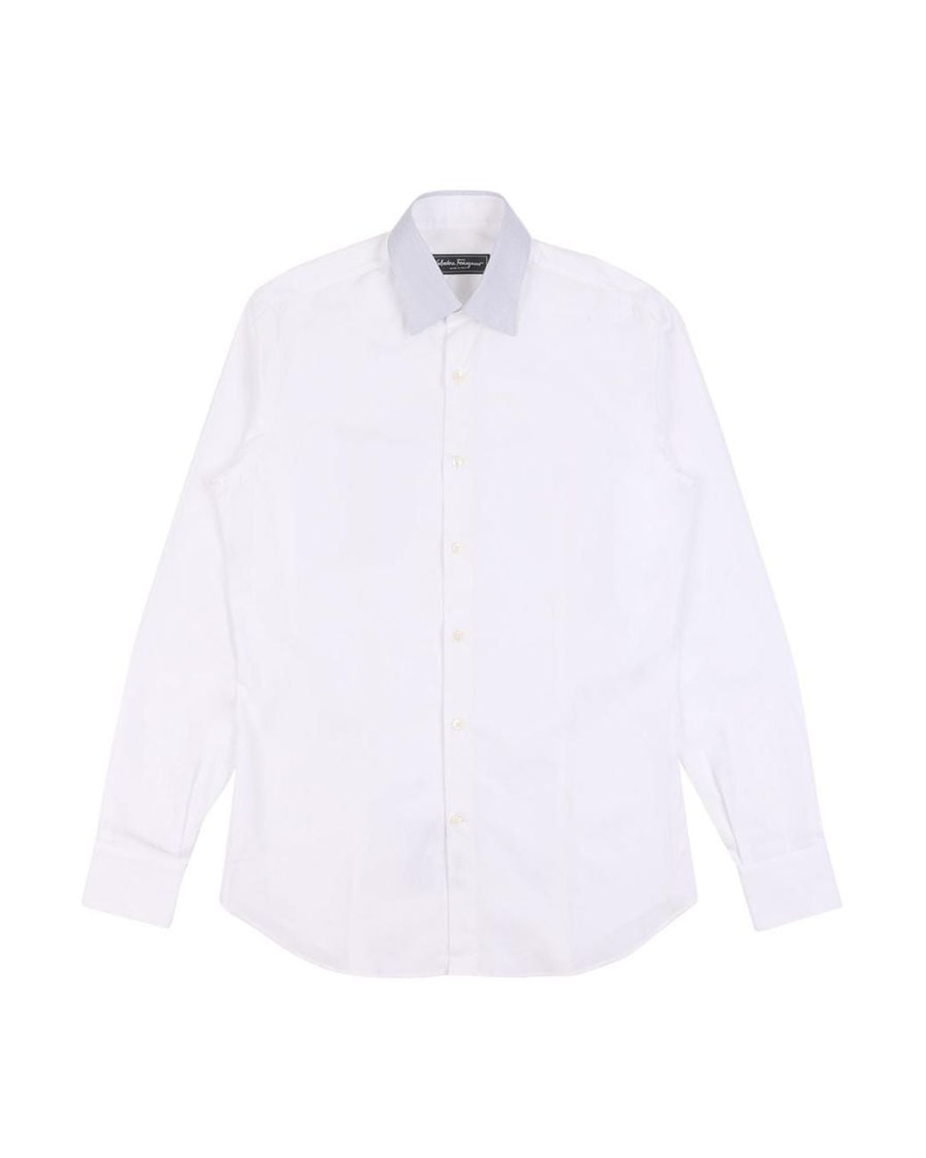 Ferragamo White Button Lapel Shirt for men
