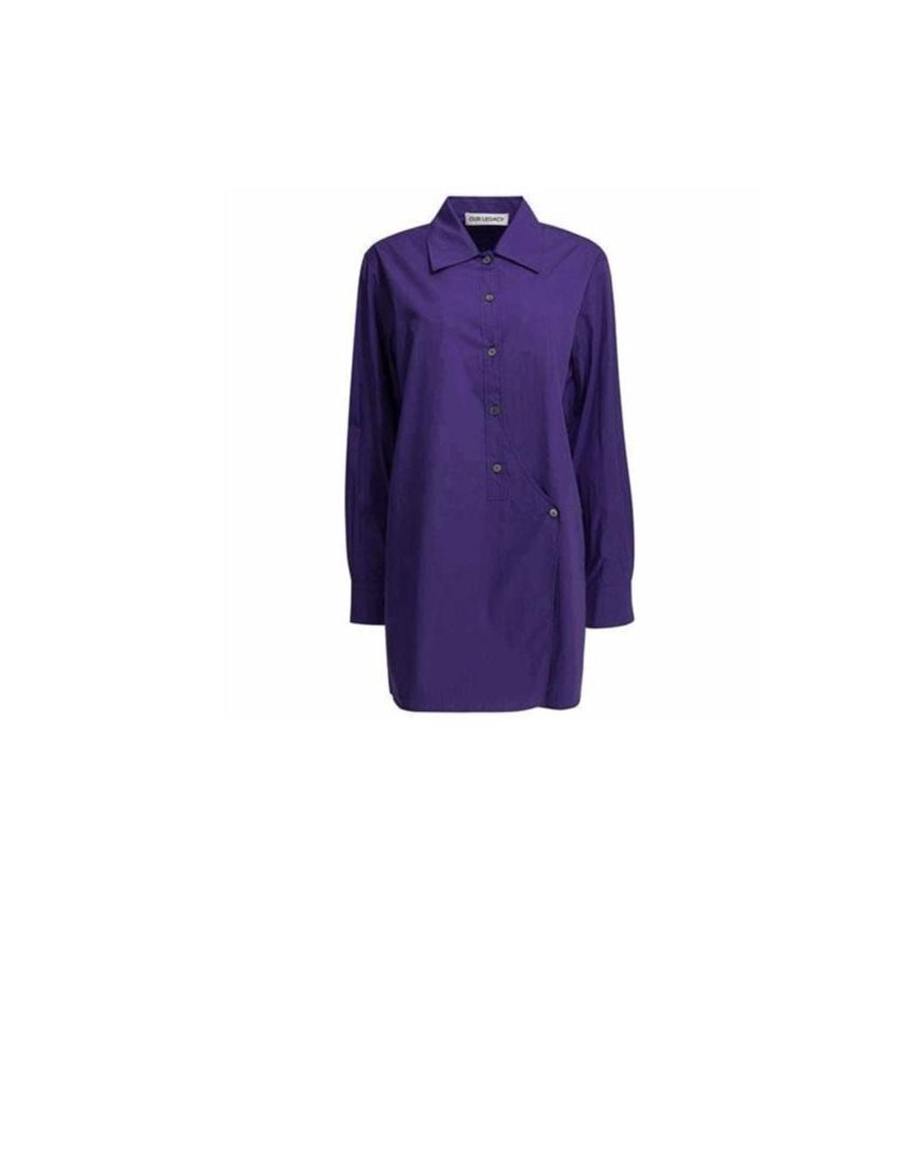 Our Legacy Purple Wave Long Poplin Shirt