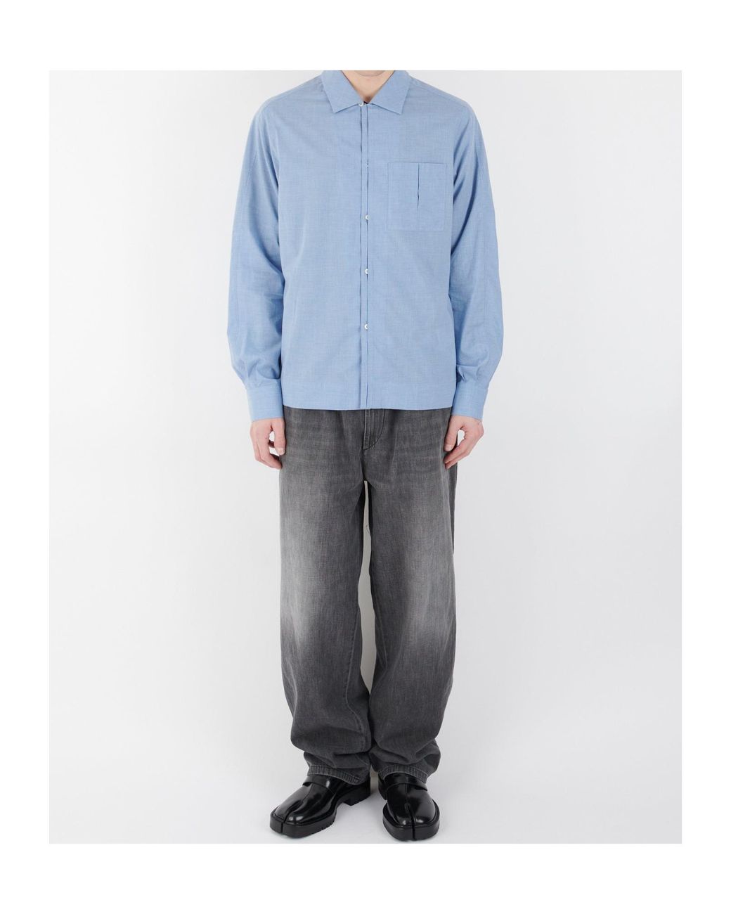 Maison Margiela Blue Long Sleeve Buttoned Shirt for men