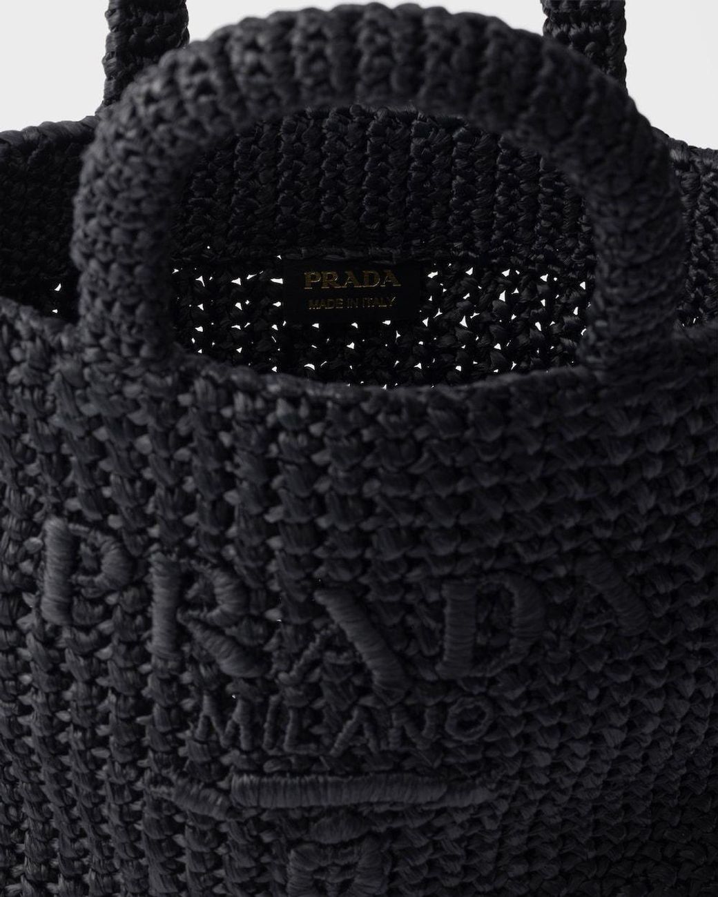 Prada Black Logo Detailed Small Tote Bag