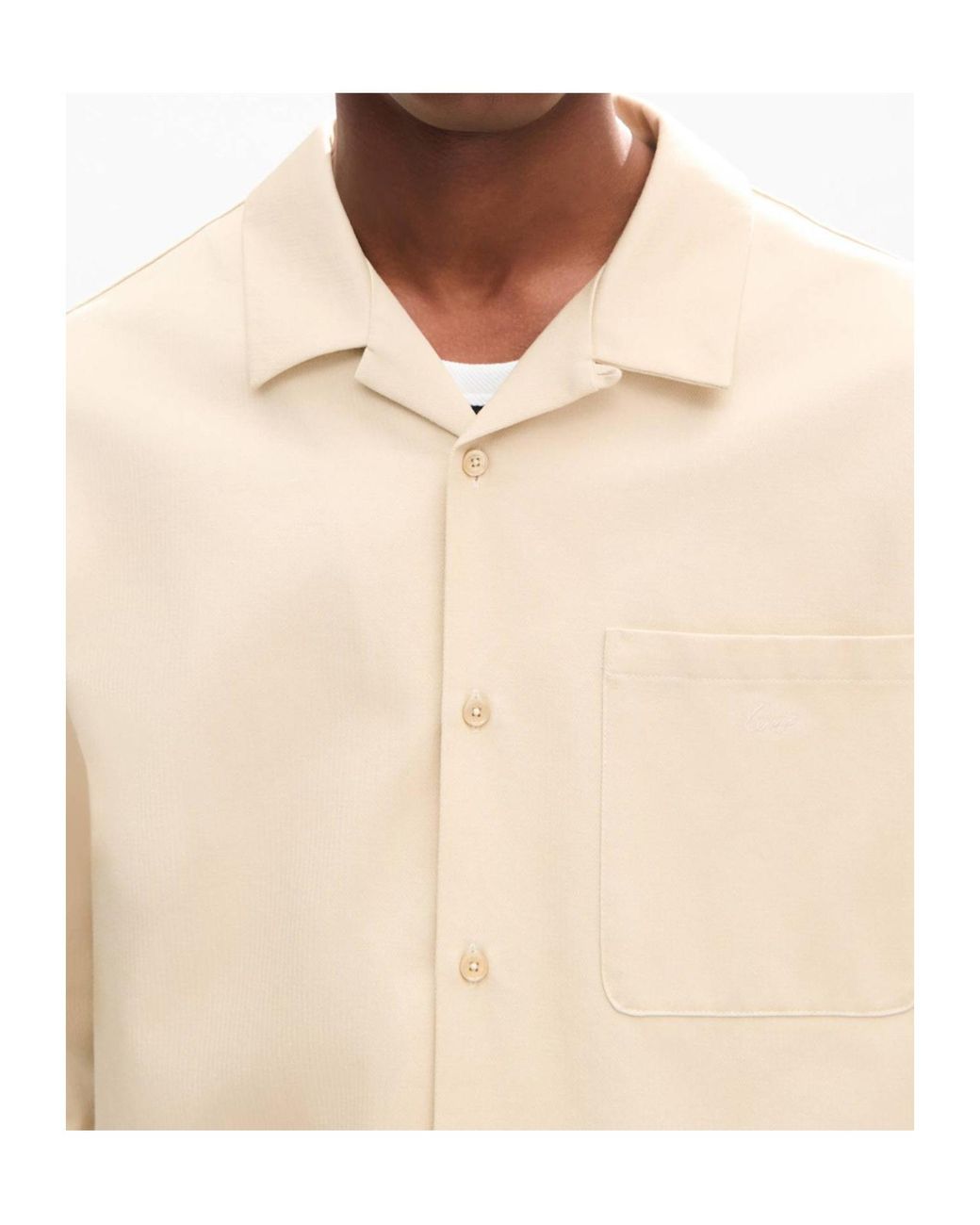 KENZO Natural Embroidered Pocket Shirt for men