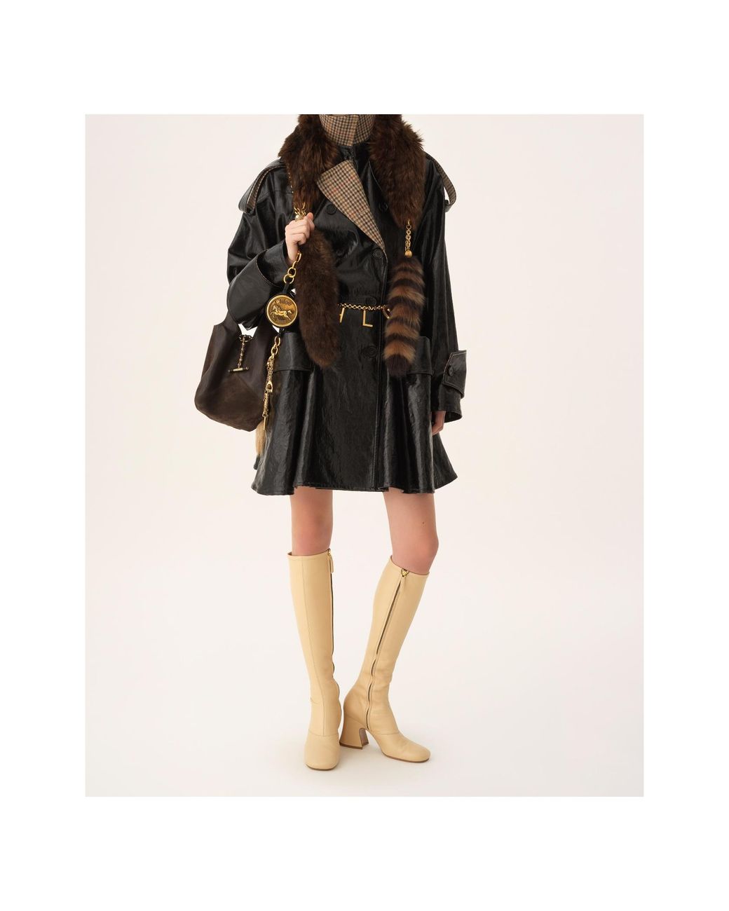 Chloé Black Chloé Double-Breasted Short Riding Coat