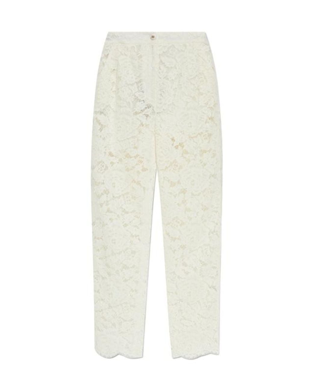 Dolce & Gabbana White Straight Trousers