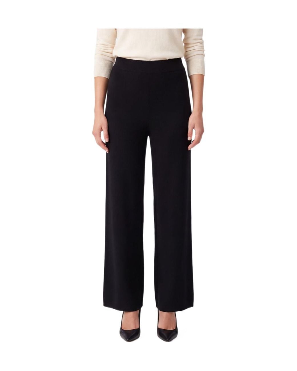 Max Mara Black Elastic Waist Casual Pants