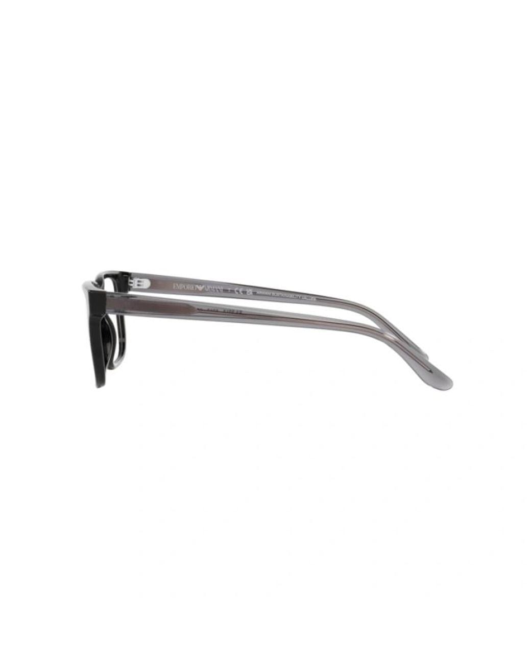 Emporio Armani White Rectangular Frame Glasses for men