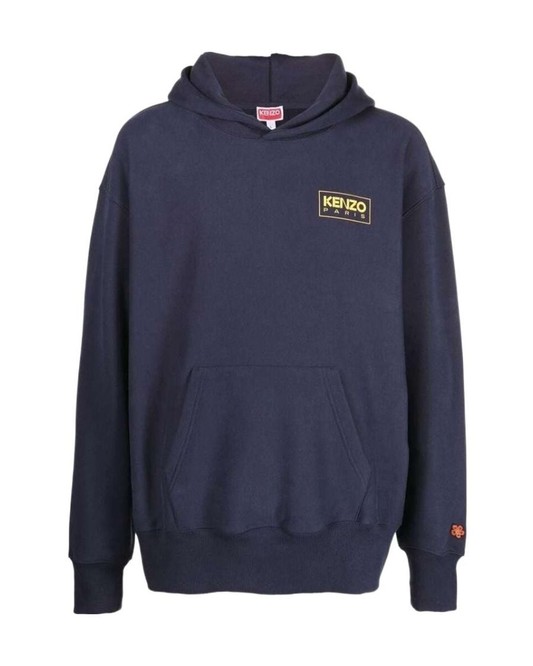 KENZO Blue Logo Printed Pouch Pocket Hoodie for men