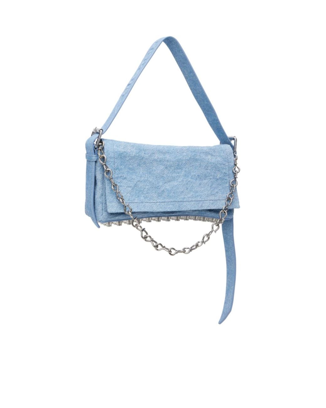 Alexander Wang Blue Medium Denim Ricco Flap Shoulder Bag