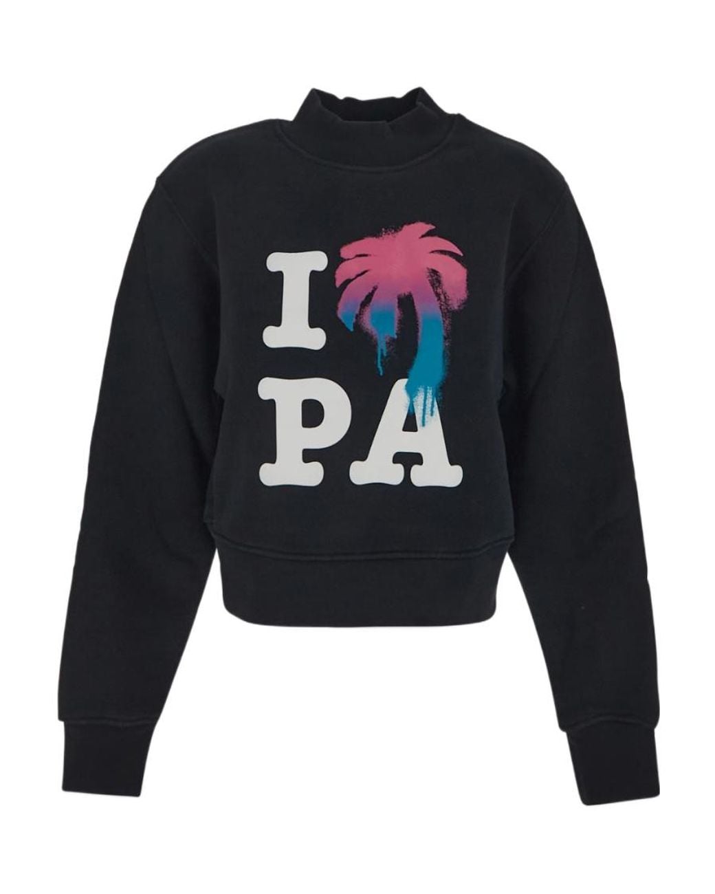 Palm Angels Blue I Love Pa Crewneck Sweatshirt